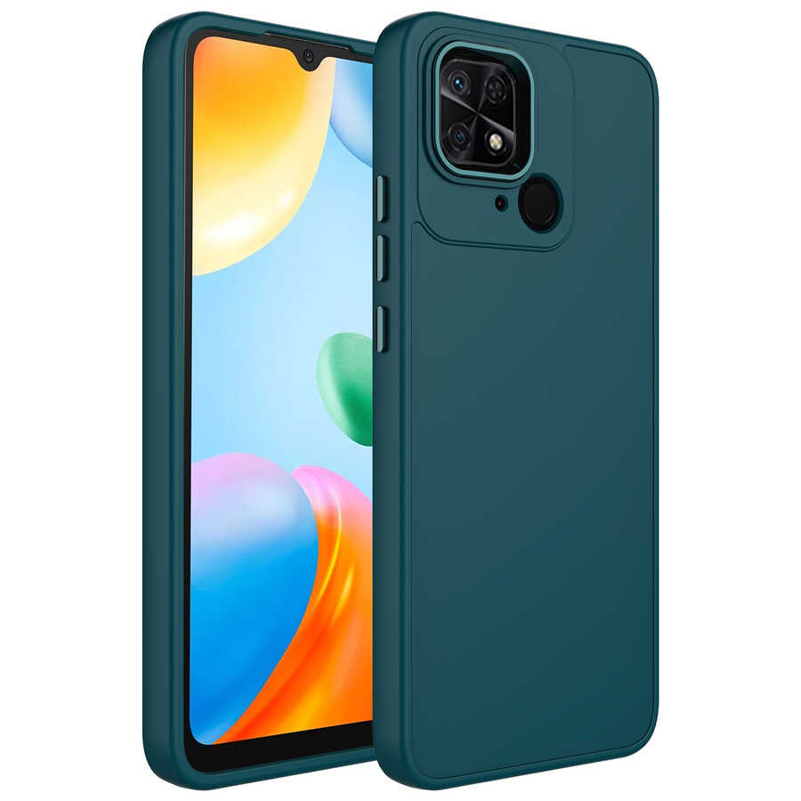 Xiaomi Redmi 10C Kılıf Metal Çerçeve ve Buton Tasarımlı Silikon Zore Luna Kapak