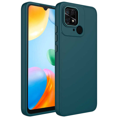 Xiaomi Redmi 10C Kılıf Metal Çerçeve ve Buton Tasarımlı Silikon Zore Luna Kapak