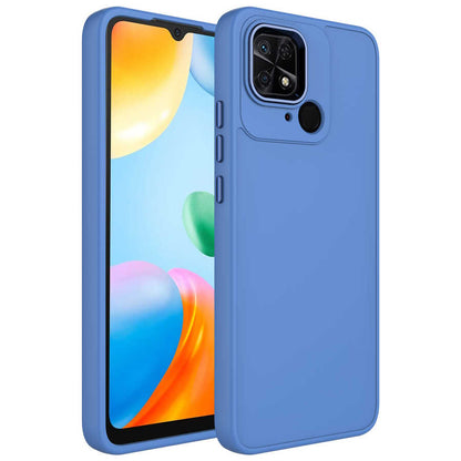 Xiaomi Redmi 10C Kılıf Metal Çerçeve ve Buton Tasarımlı Silikon Zore Luna Kapak