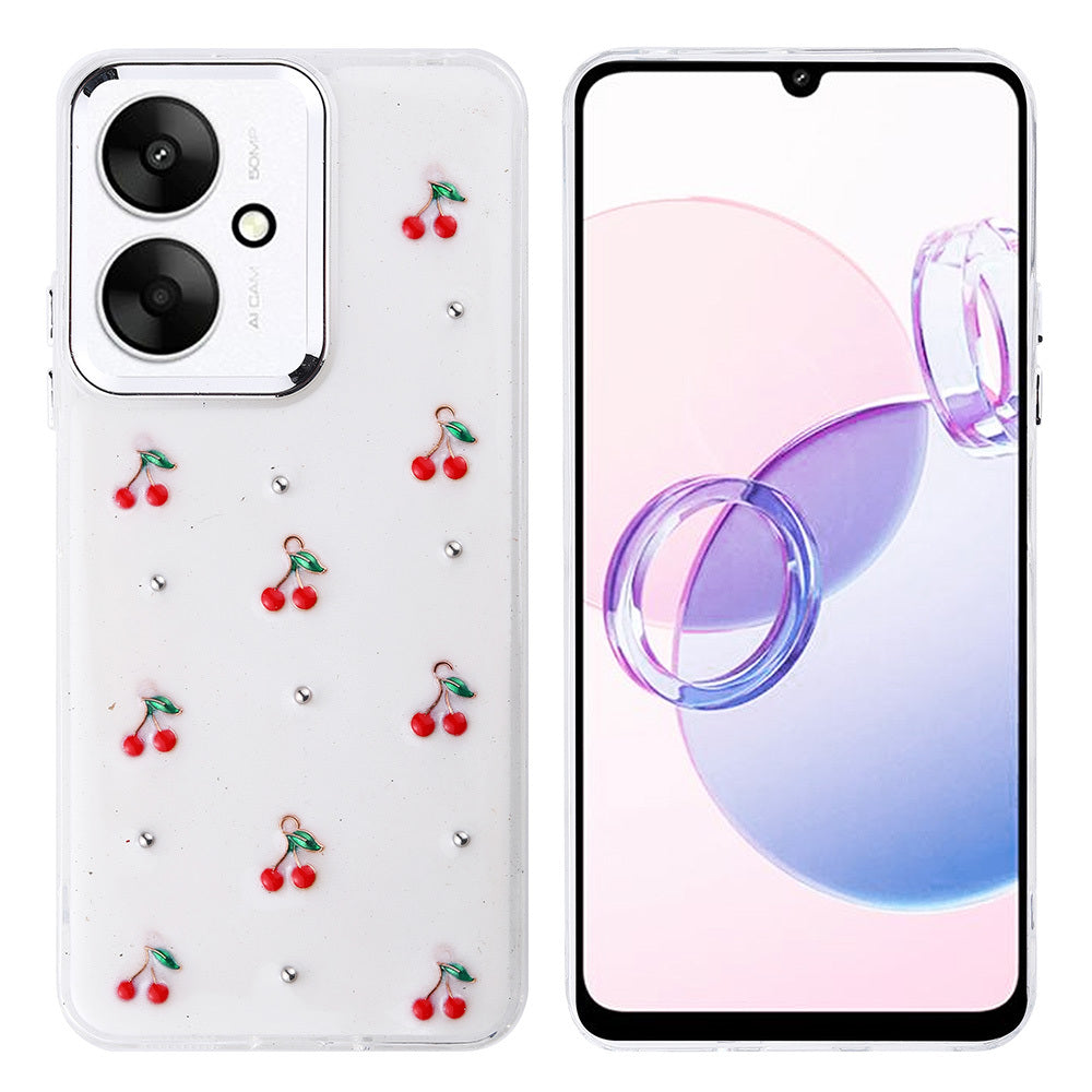 Xiaomi Redmi 13C Kılıf Airbag Tasarımlı Simli Şeffaf Zore Kutup Kapak