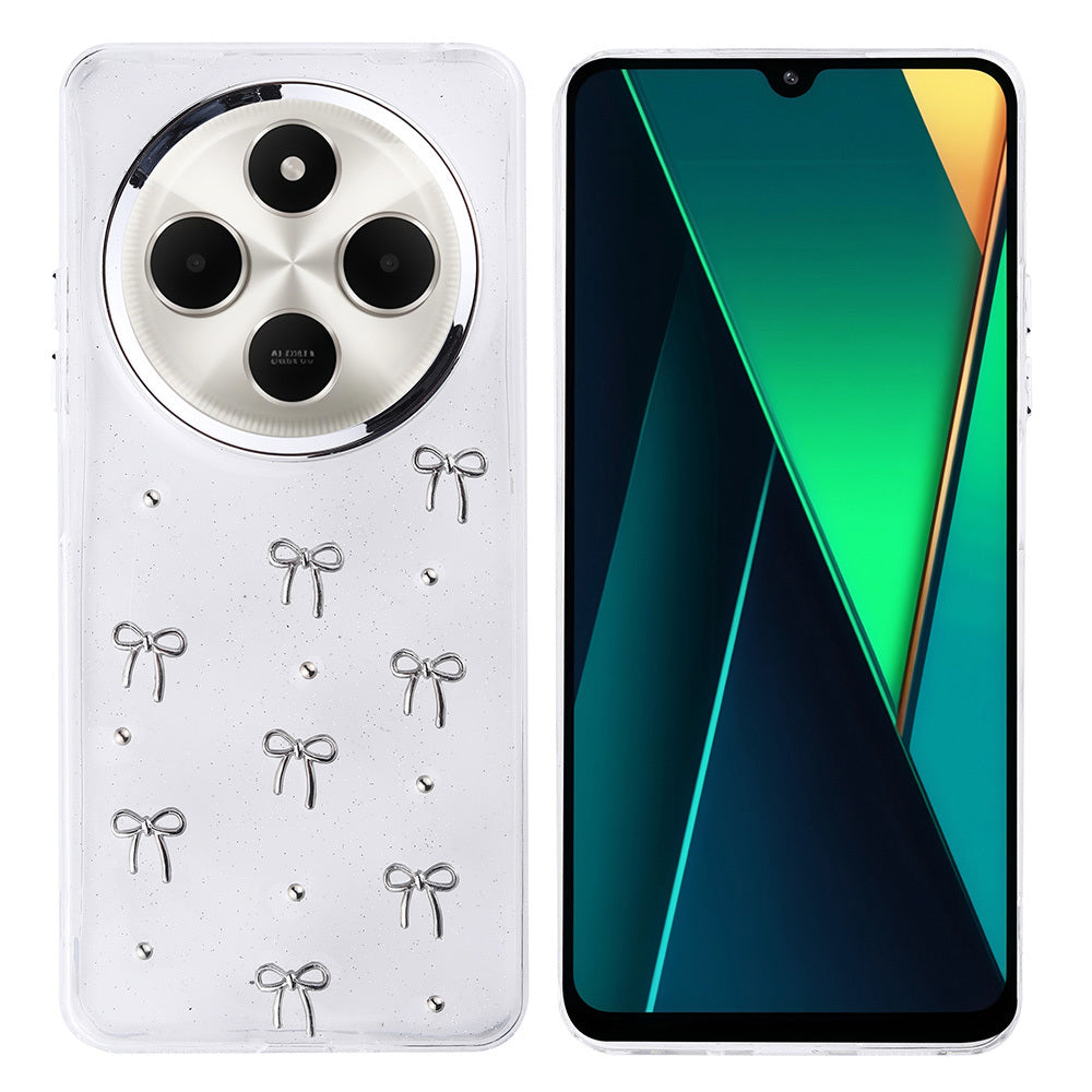 Xiaomi Redmi 14C 4G Kılıf Airbag Tasarımlı Simli Şeffaf Zore Kutup Kapak