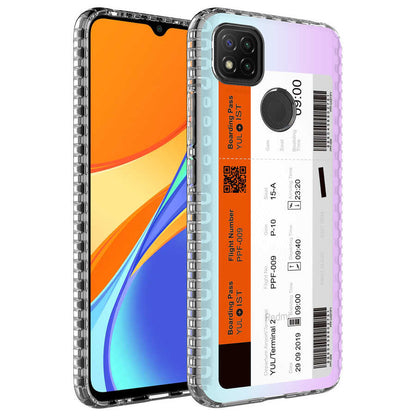 Xiaomi Redmi 9C Kılıf Airbag Kenarlı Renkli Desenli Silikon Zore Elegans Kapak