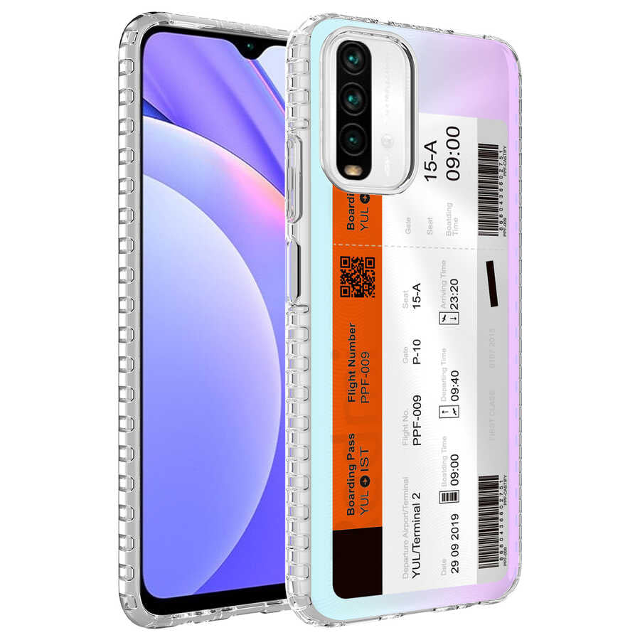 Xiaomi Redmi Note 10 Kılıf Airbag Kenarlı Renkli Desenli Silikon Zore Elegans Kapak