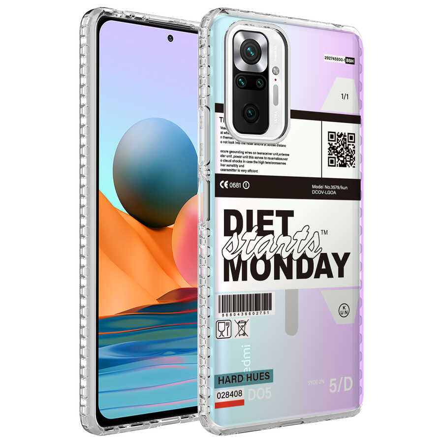 Xiaomi Redmi Note 10 Pro Kılıf Airbag Kenarlı Renkli Desenli Silikon Zore Elegans Kapak