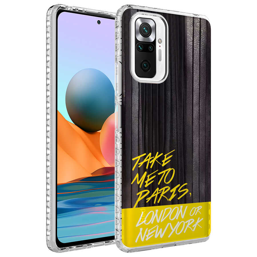 Xiaomi Redmi Note 10 Pro Kılıf Airbag Kenarlı Renkli Desenli Silikon Zore Elegans Kapak