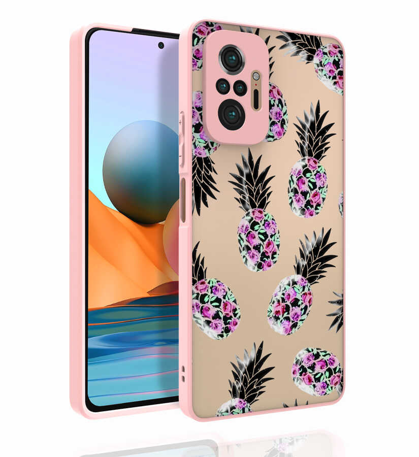 Xiaomi Redmi Note 10 Pro Kılıf Desenli Kamera Korumalı Parlak Zore Nora Kapak