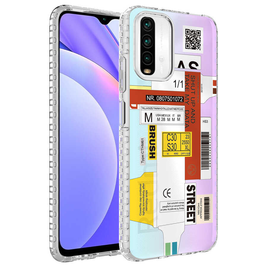 Xiaomi Redmi Note 10S Kılıf Airbag Kenarlı Renkli Desenli Silikon Zore Elegans Kapak