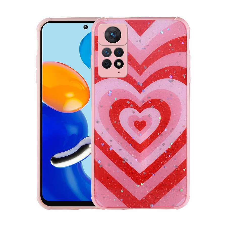 Xiaomi Redmi Note 11 Pro 5G Kılıf Simli Desenli Kamera Korumalı Parlak Zore Popy Kapak