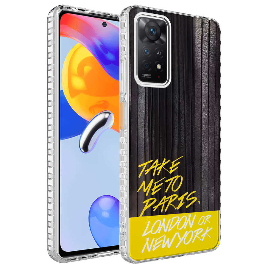 Xiaomi Redmi Note 11S Global Kılıf Airbag Kenarlı Renkli Desenli Silikon Zore Elegans Kapak