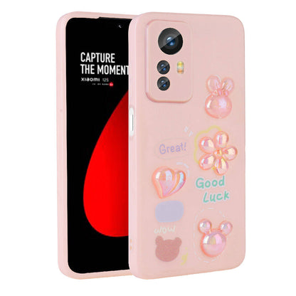 Xiaomi Redmi Note 12S Kılıf Kabartma Figürlü Parlak Zore Toys Silikon Kapak