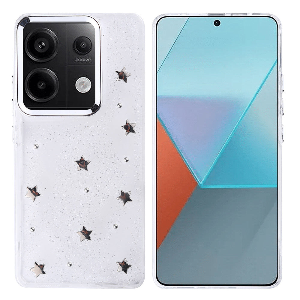 Xiaomi Redmi Note 13 Pro 4G Kılıf Airbag Tasarımlı Simli Şeffaf Zore Kutup Kapak