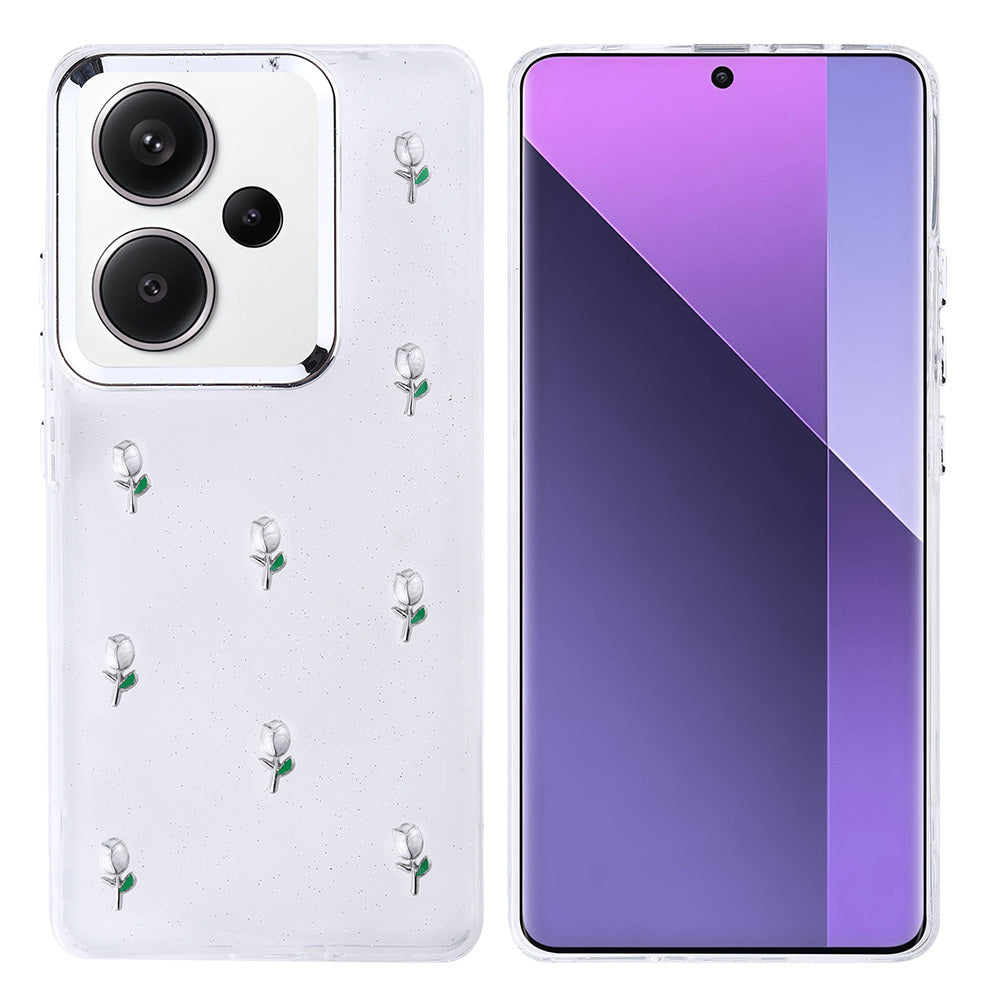 Xiaomi Redmi Note 13 Pro Plus 5G Kılıf Airbag Tasarımlı Simli Şeffaf Zore Kutup Kapak