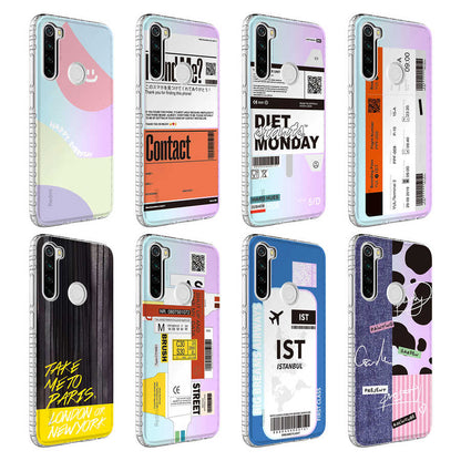 Xiaomi Redmi Note 8 Kılıf Airbag Kenarlı Renkli Desenli Silikon Zore Elegans Kapak