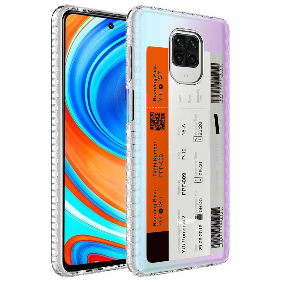 Xiaomi Redmi Note 9 Pro Kılıf Airbag Kenarlı Renkli Desenli Silikon Zore Elegans Kapak