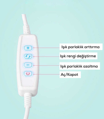 Zore 3 in 1 Işıklı Telefon Tutucu Ring Light