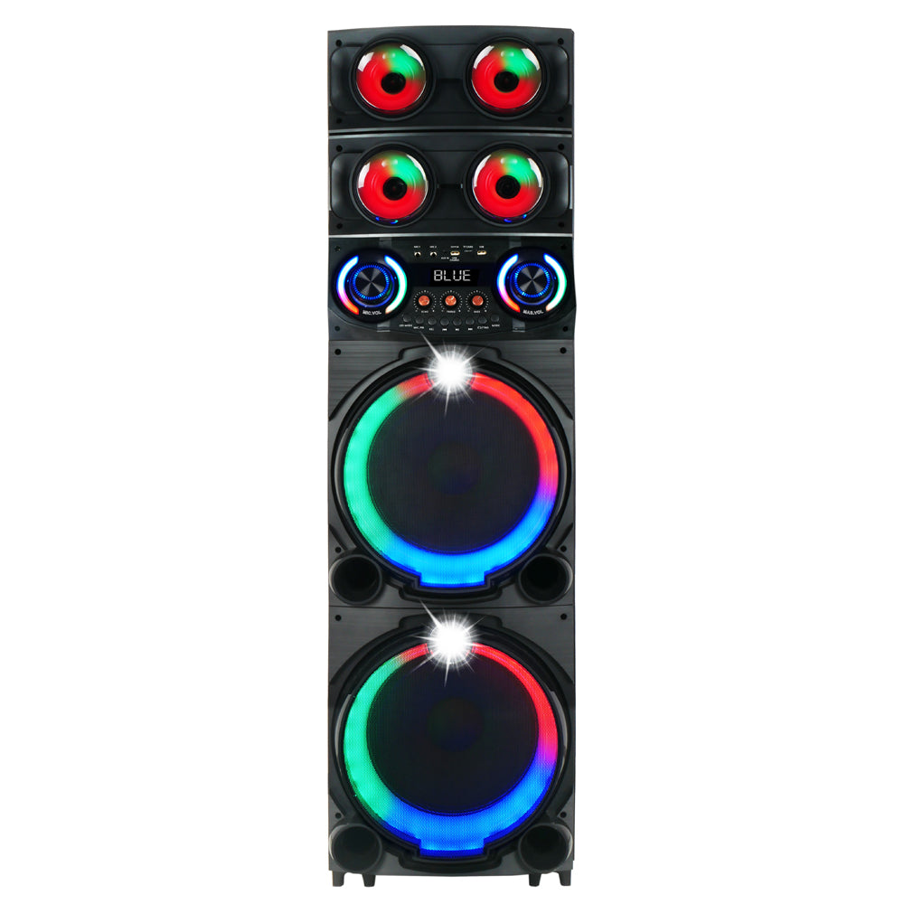 Zore GD-2126 Dijital LED Göstergeli FM Radyolu Mikrofonlu RGB TWS Çift 12 inç Stereo Bass Kablosuz Karaoke Hoparlör