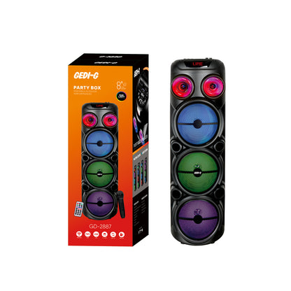 Zore GD-2887 Dijital LED Göstergeli Mikrofonlu RGB TWS 8 inç Stereo Bass Kablosuz Karaoke Hoparlör