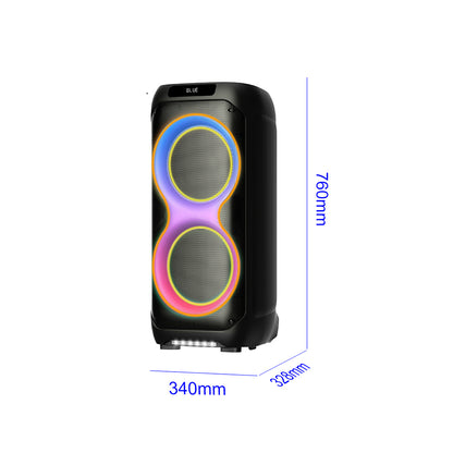 Zore LT-2131 Dijital LED Göstergeli Mikrofonlu RGB TWS Çift 8 inç Stereo Bass Kablosuz Karaoke Hoparlör