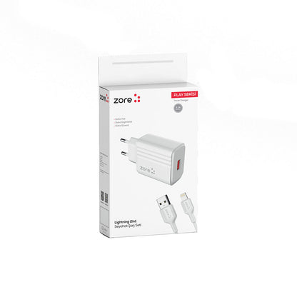 Zore Play Serisi PL1 Lightning 2in1 Seyahat Şarj Aleti 12W