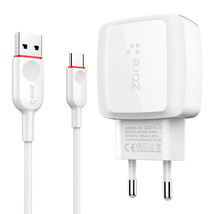 Zore Vest Serisi V2 Type-C 2 in 1 Şarj Seti