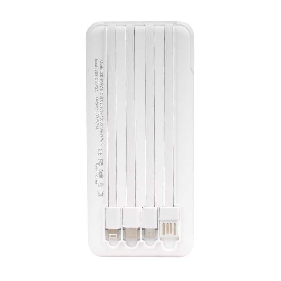 Zore ZR-PW01 Type-C - Micro - Lightning Led Göstergeli Taşınabilir Powerbank 10000 mAh